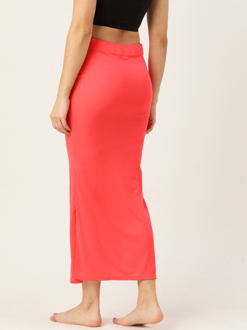 Women Deep Rose Solid Saree Shapewear