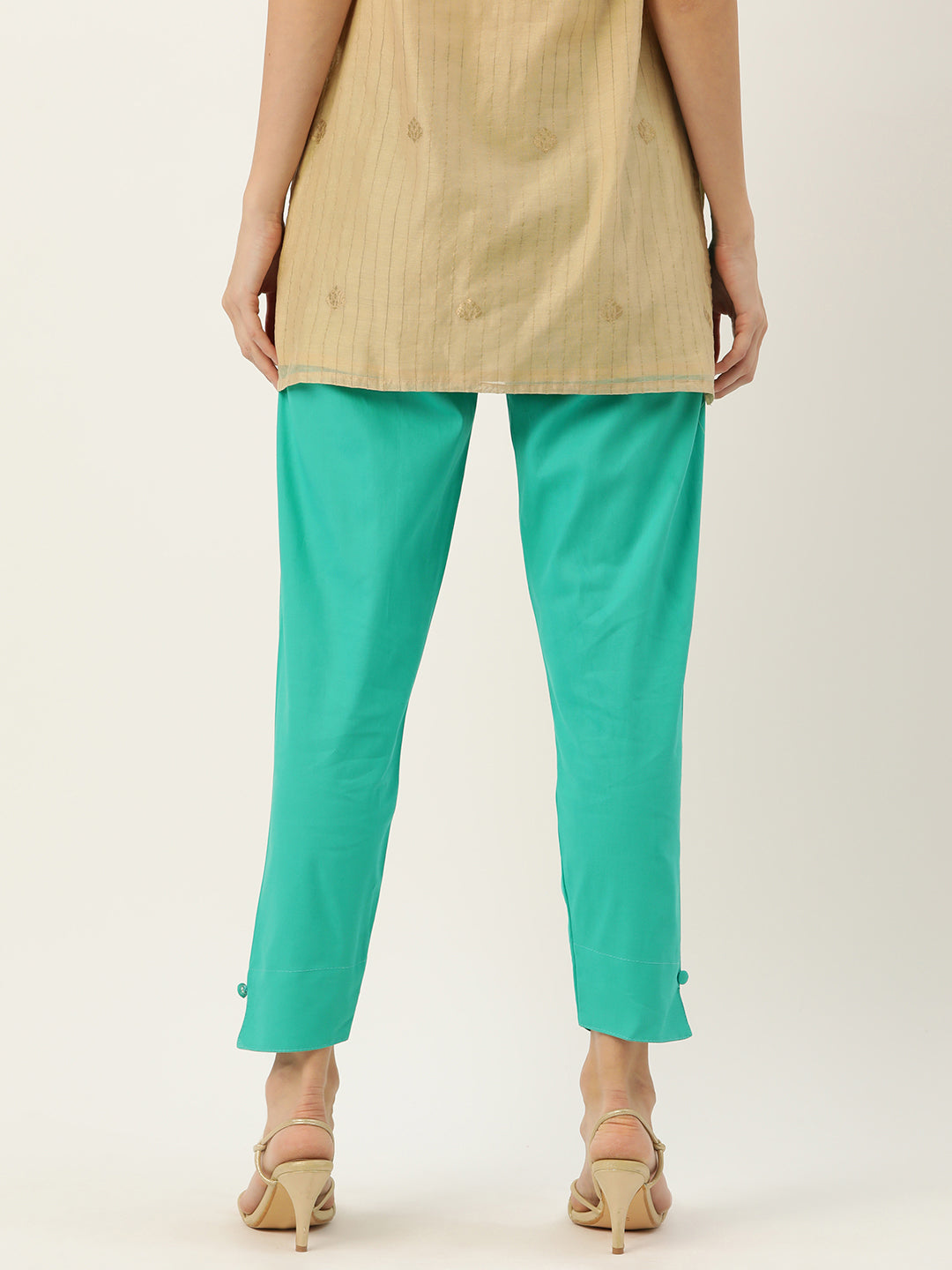 Women Pure Cotton Kurti Pant - Pista Green