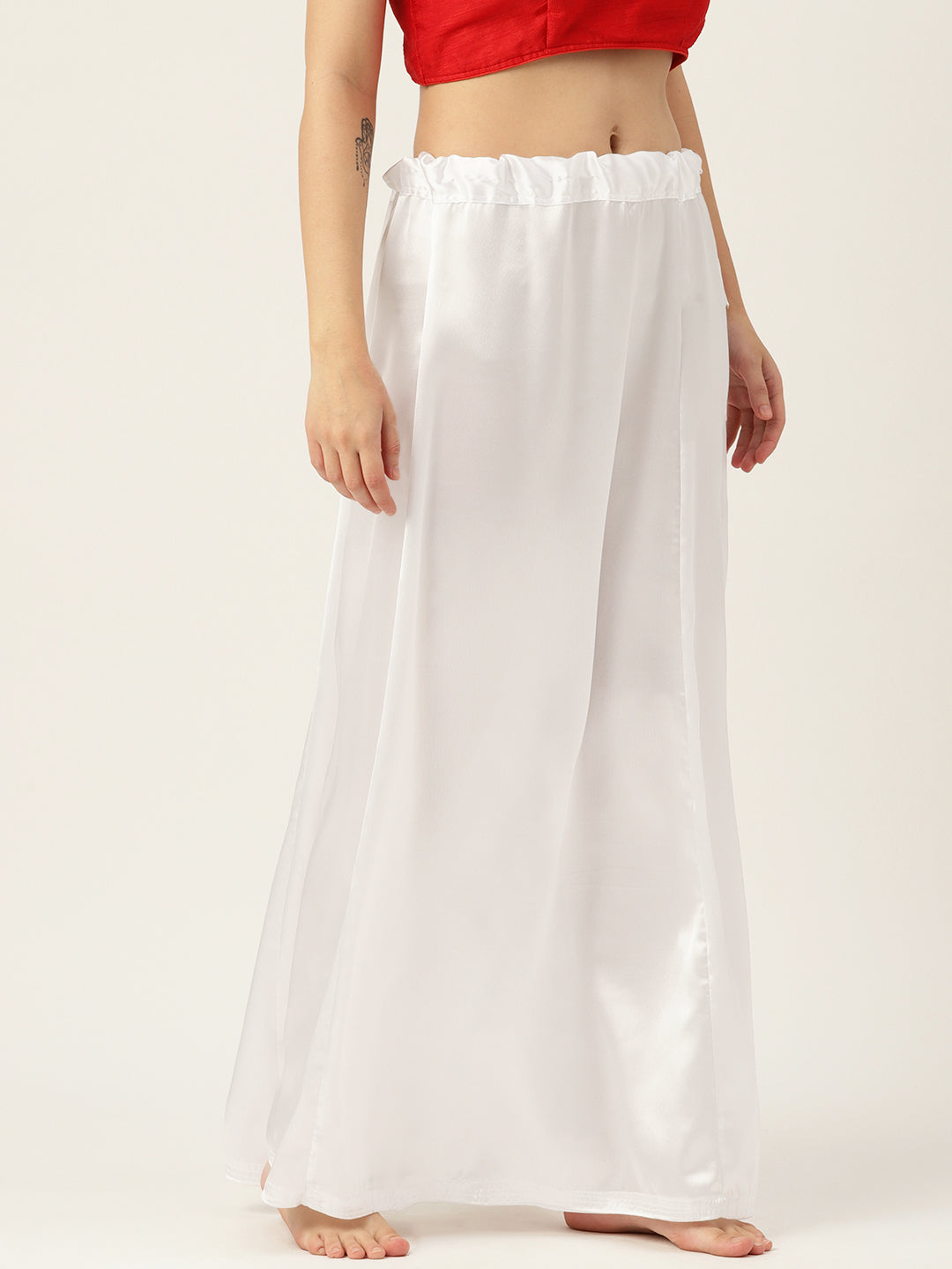 Women Saree Petticoat / Flared Shaper - White