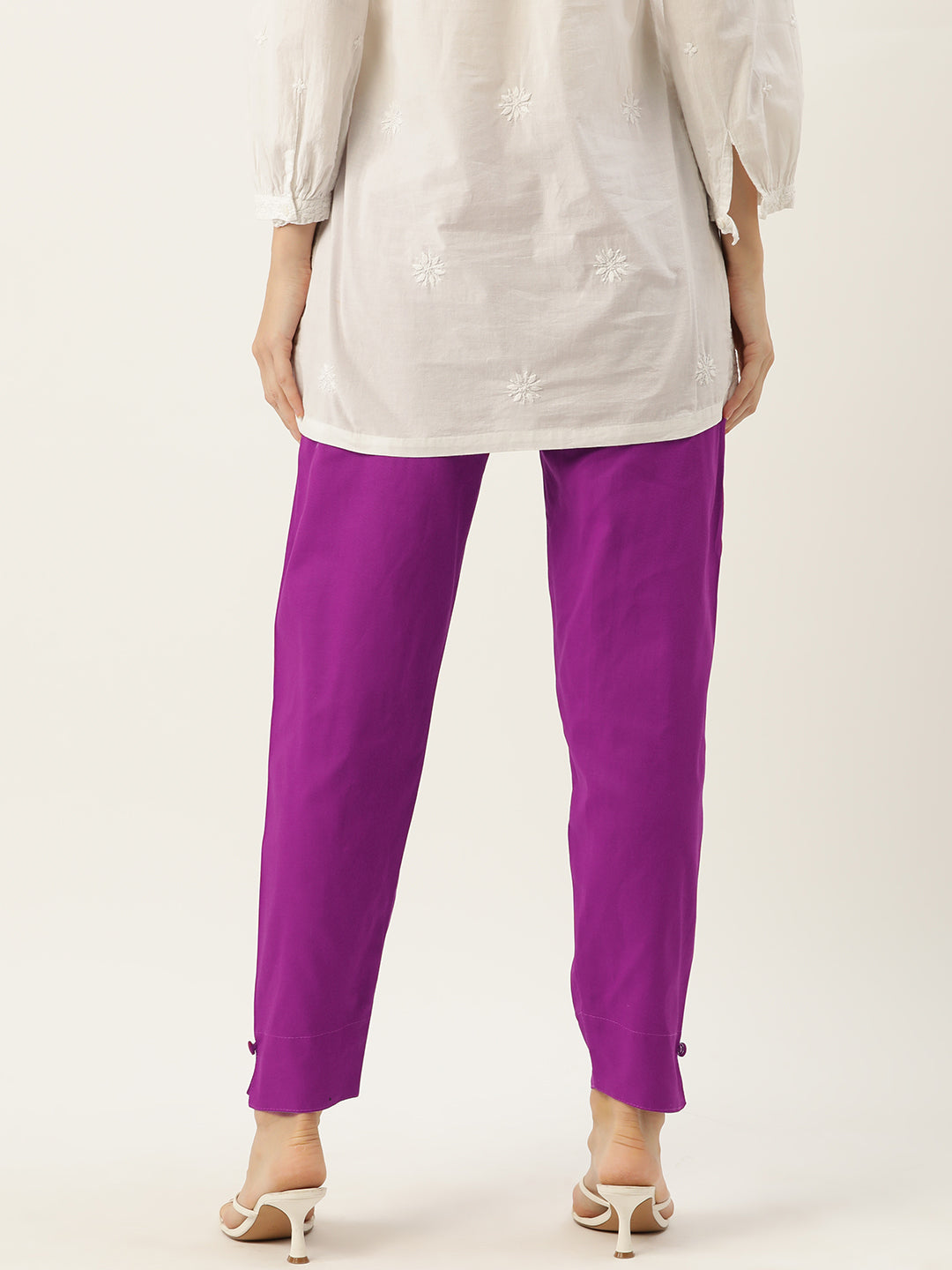 Women Pure Cotton Kurti Pant - Purple