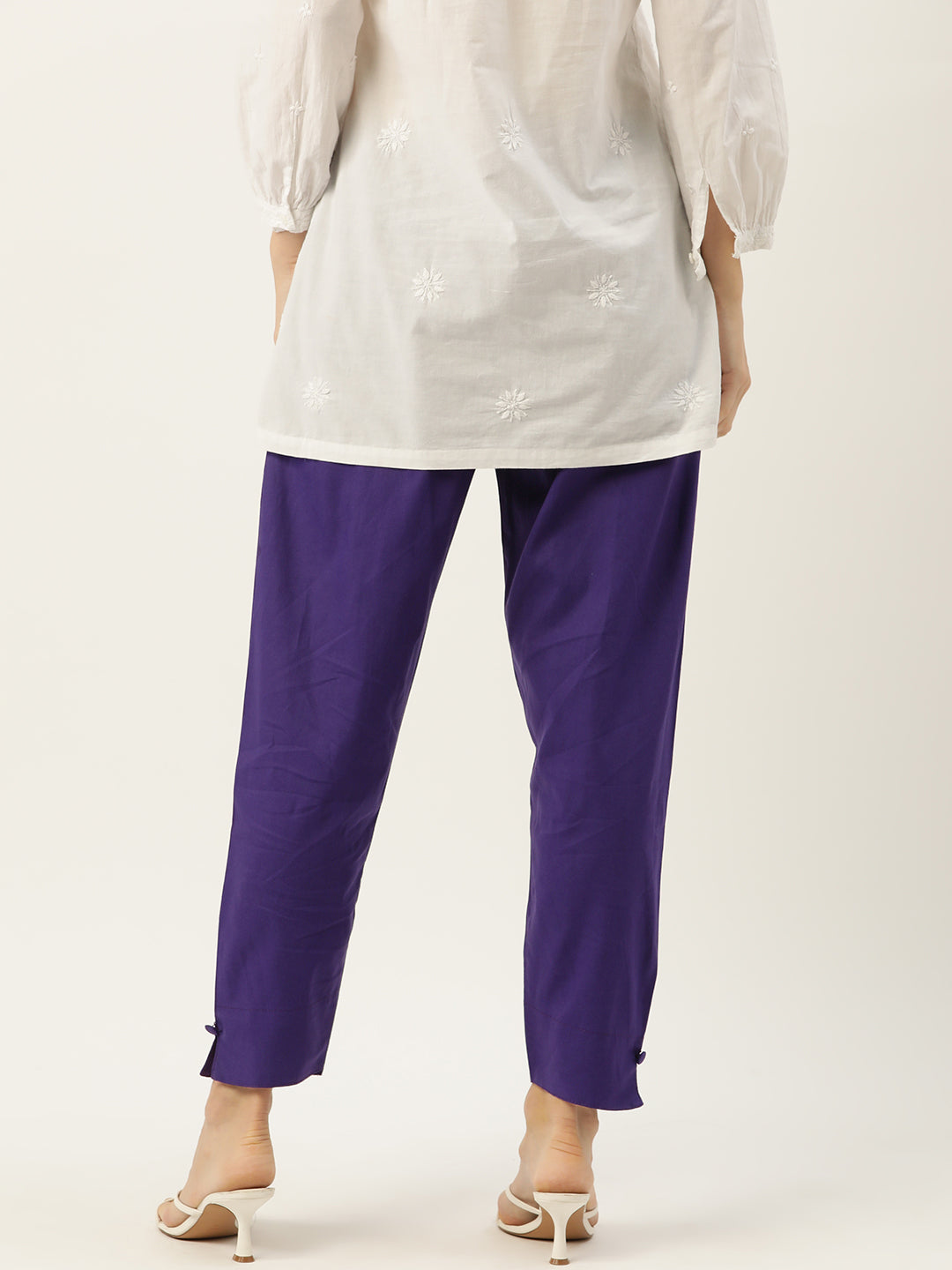 Women Pure Cotton Kurti Pant - Violet