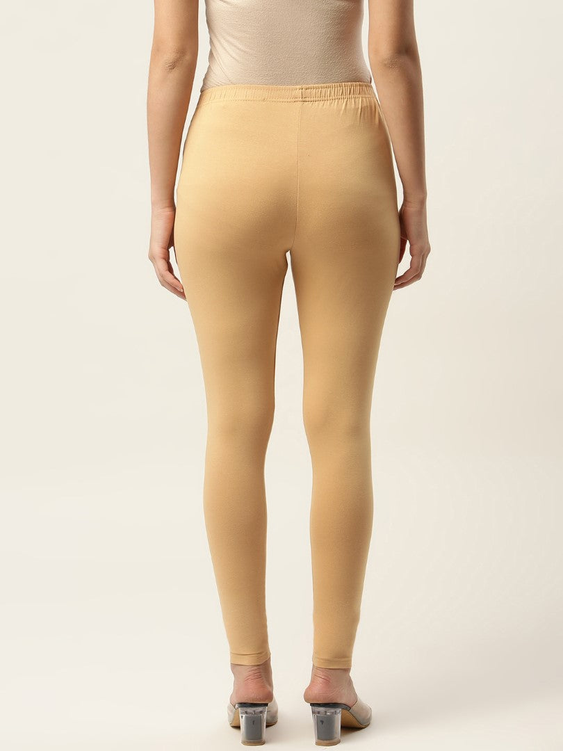 Women Beige Ankle-Length Leggings