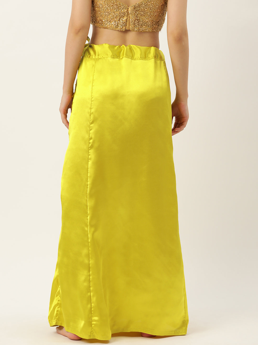 Women Saree Petticoat / Flared Shaper - Yellow Green