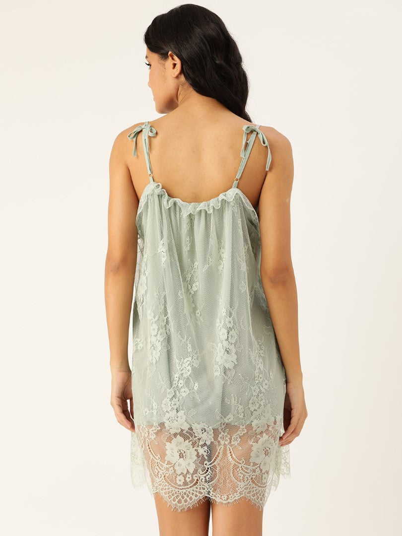 Green babydoll with Full Lace