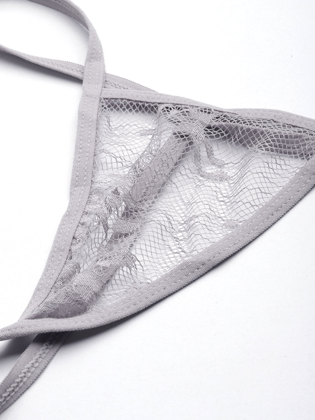 Ms.Lingies Grey Full Lace Babydoll Lingerie/Nighty with Robe & Thong