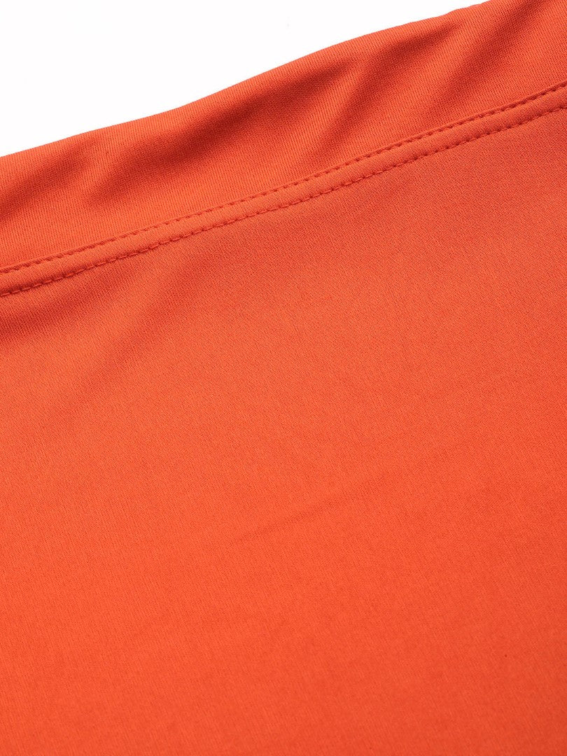 Women Saffron Solid Saree Shapewear