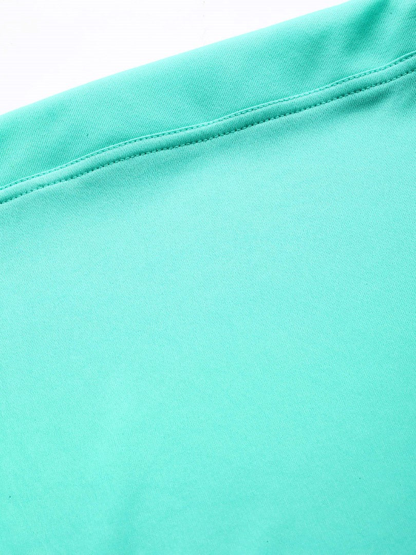 Women Sea Green Solid Saree Shapewear