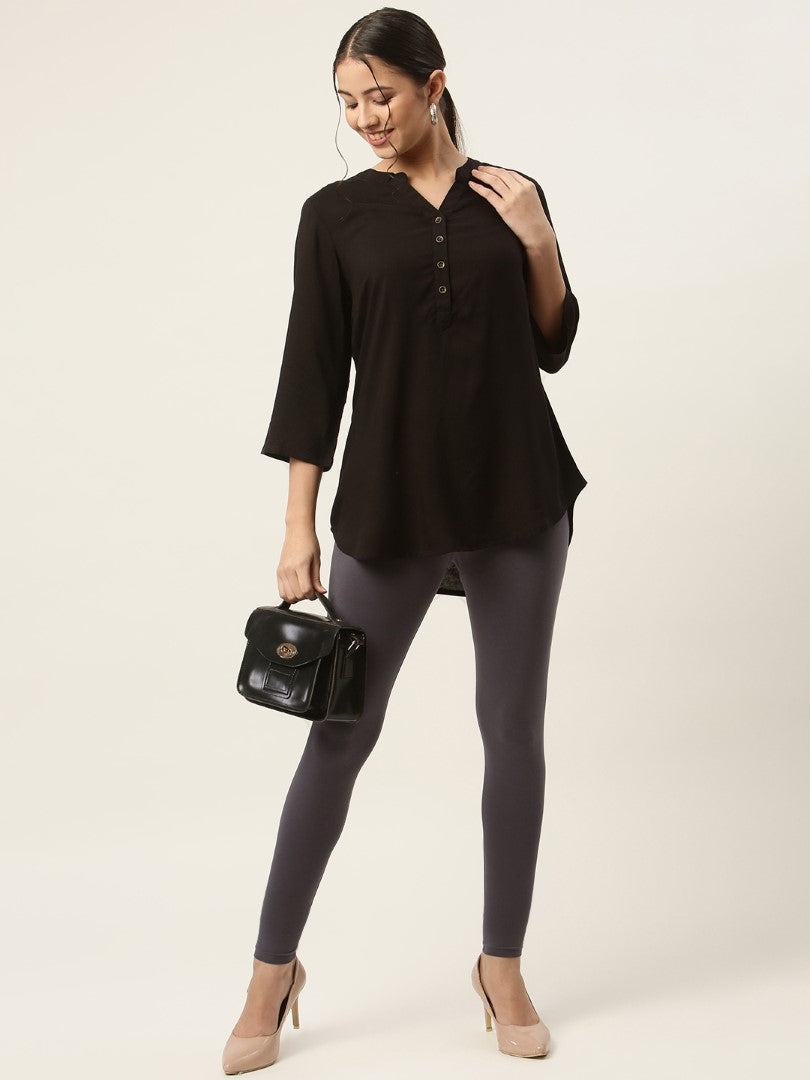 Women Charcoal Ankle-Length Leggings