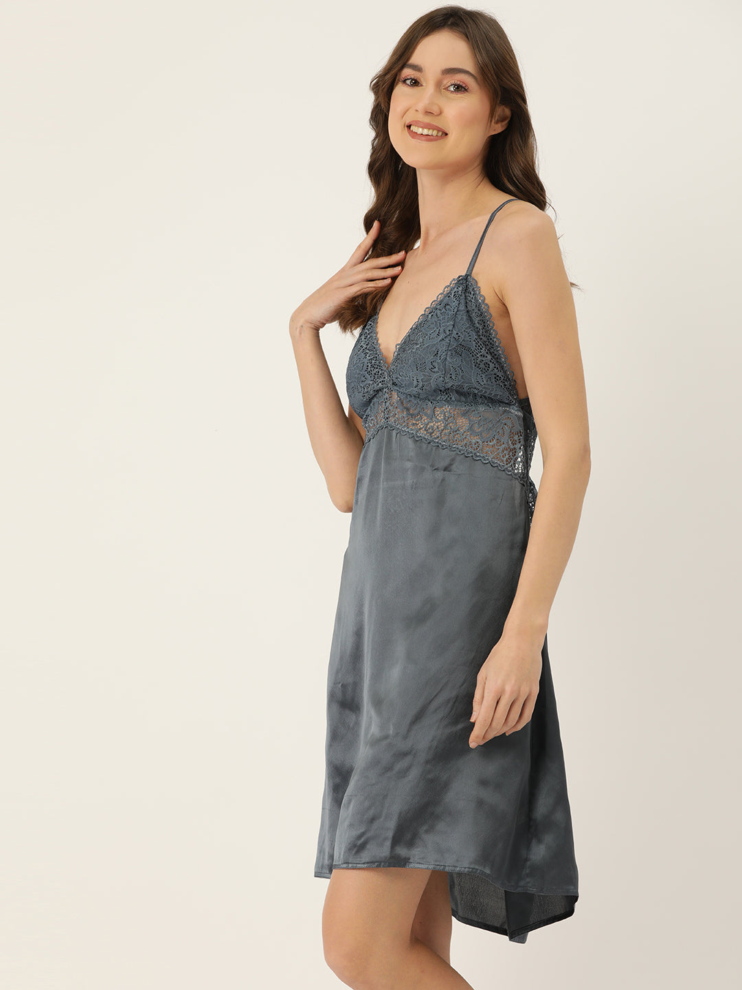 Satin Babydoll Nightwear/ Nighty Robe Set