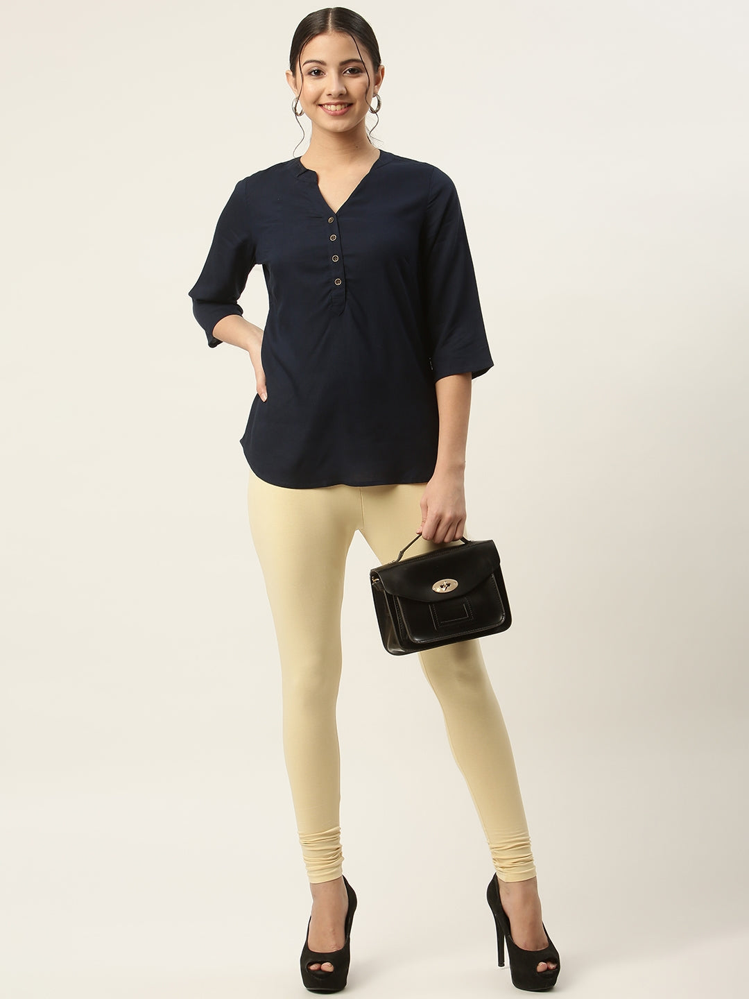 Women Skin Churidar-Length Leggings