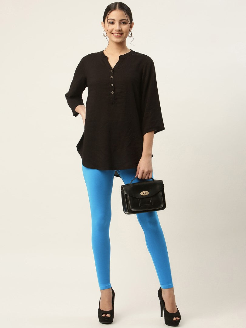 Women Blue Ankle-Length Leggings