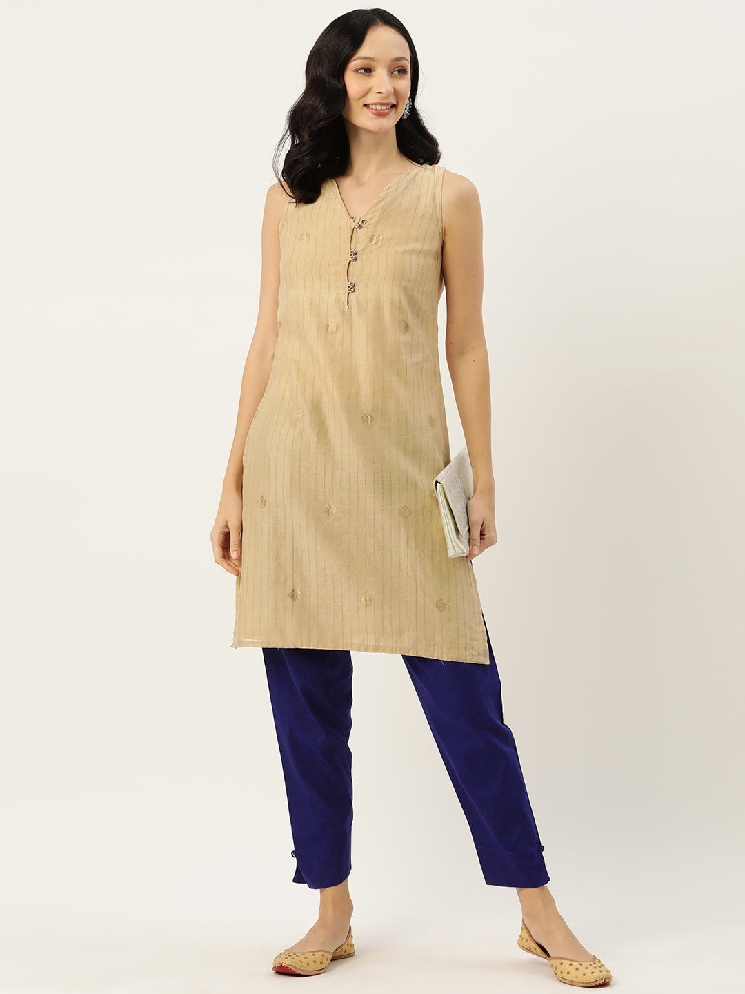 Women Pure Cotton Kurti Pant - Royal Blue