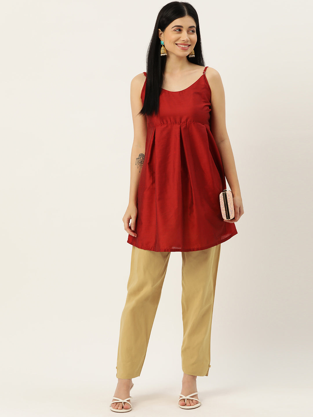Women Pure Cotton Kurti Pant - Beige
