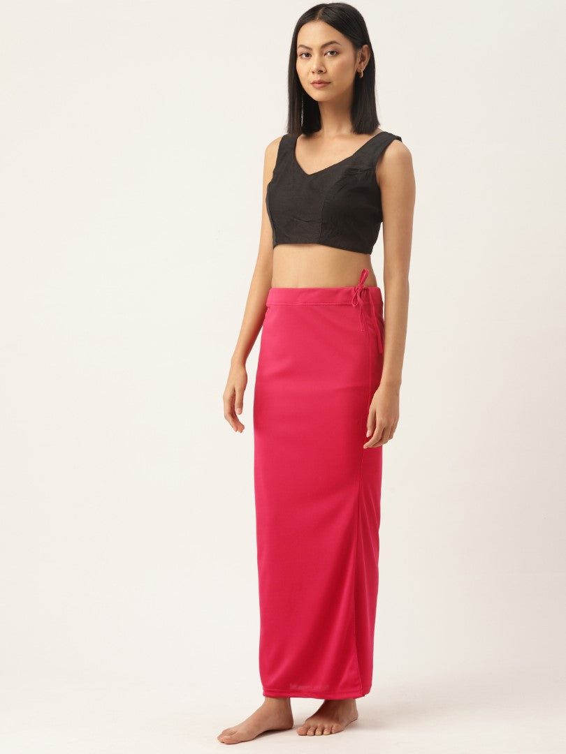 Women Rose Solid Saree Shapewear