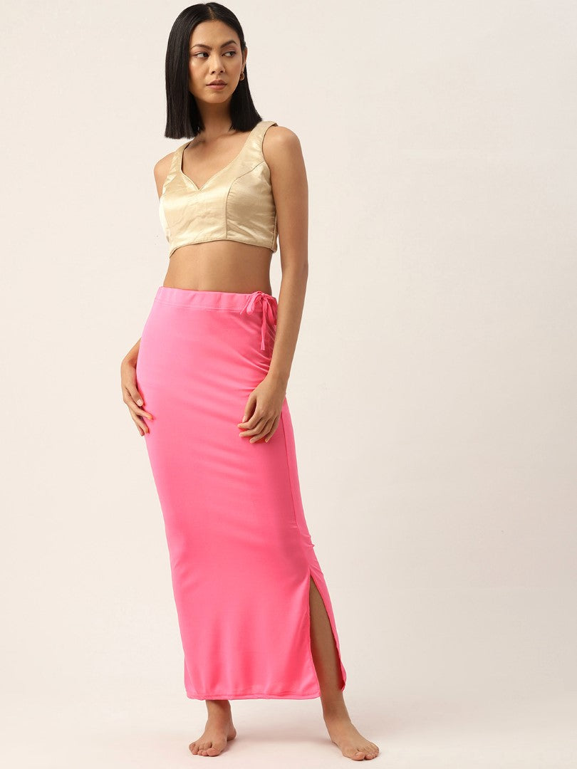 Women Pink Solid Saree Shapewear