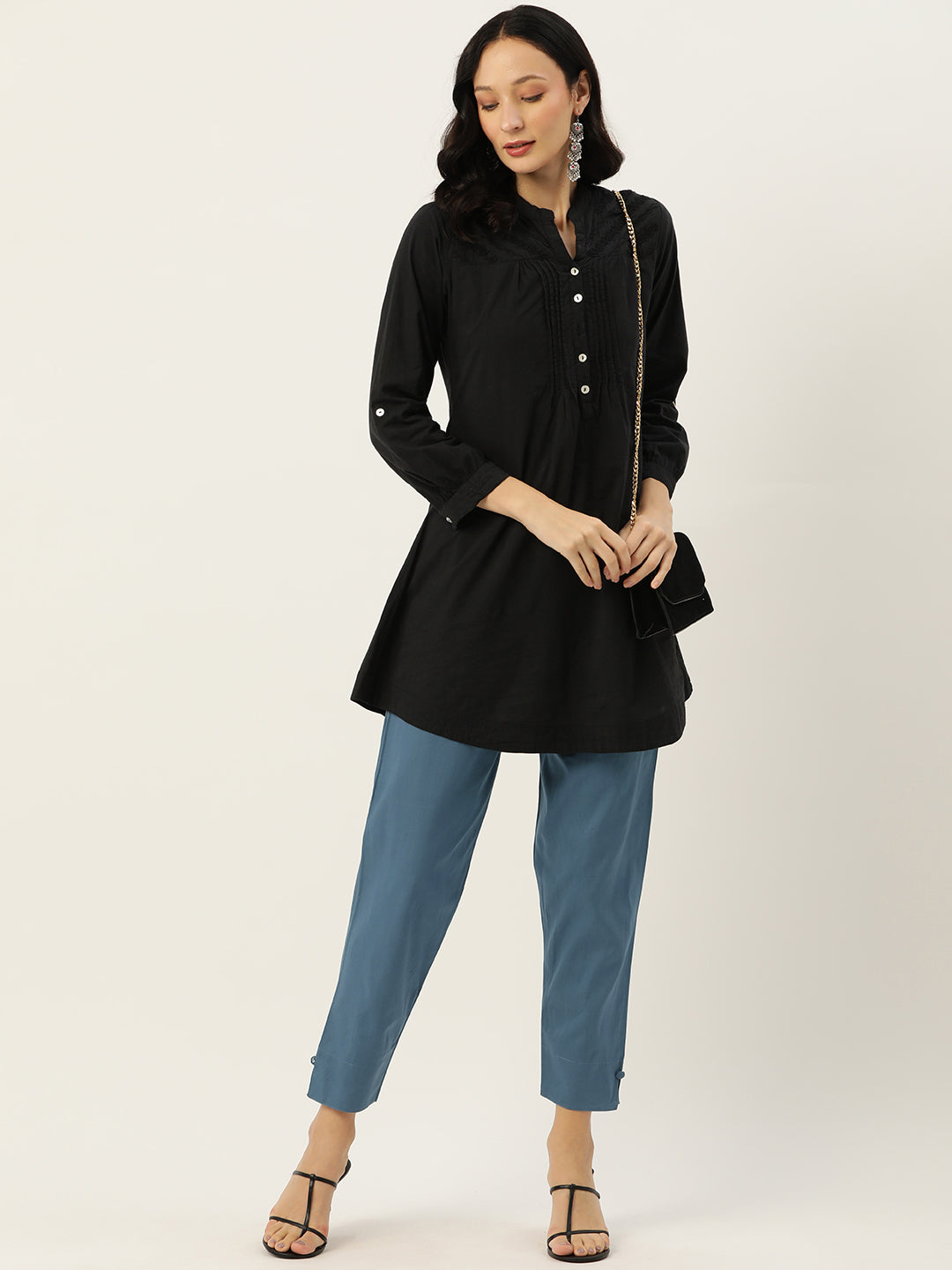 Women Pure Cotton Kurti Pant - Grey Cool