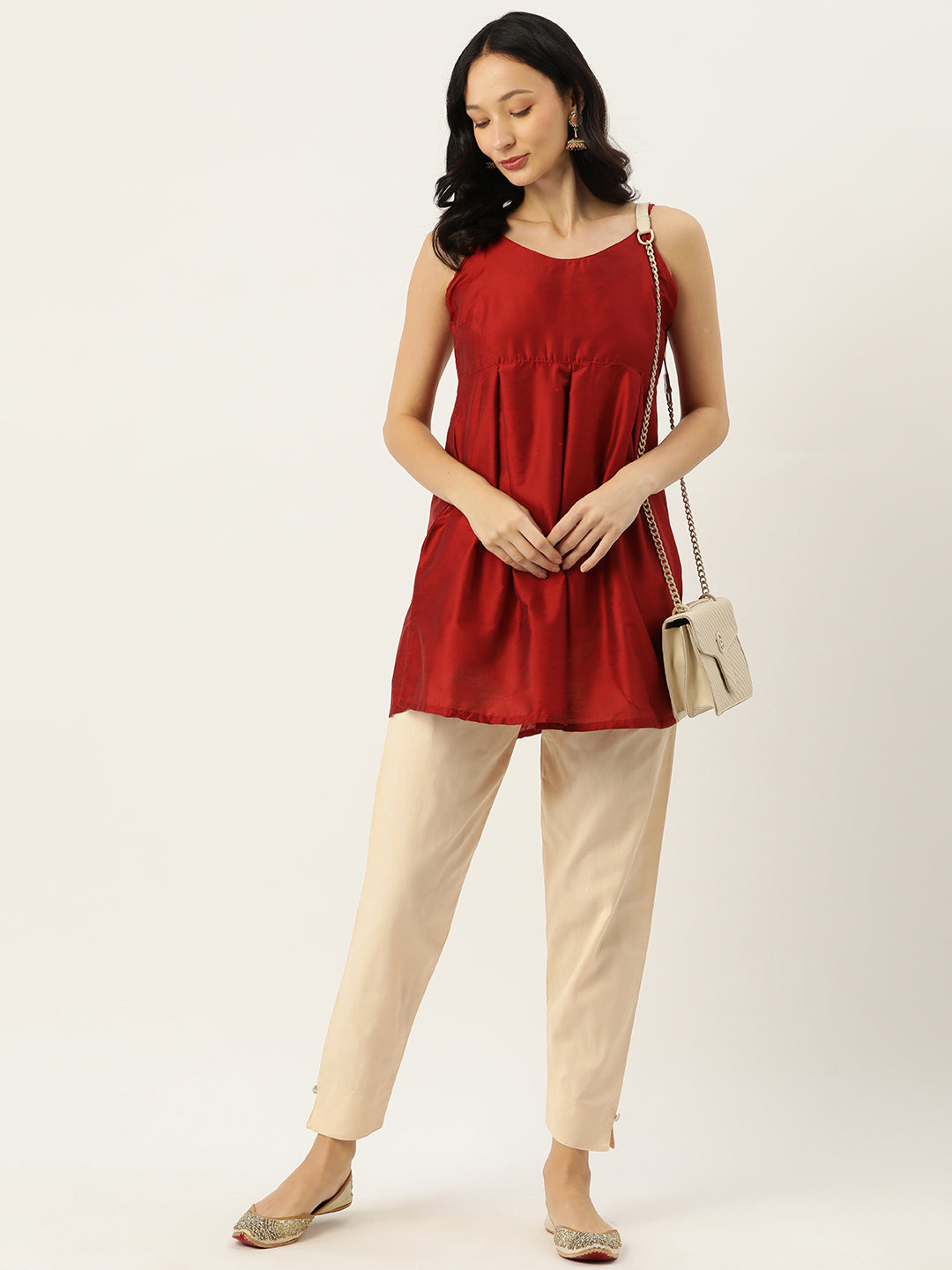 Women Pure Cotton Kurti Pant - Cream