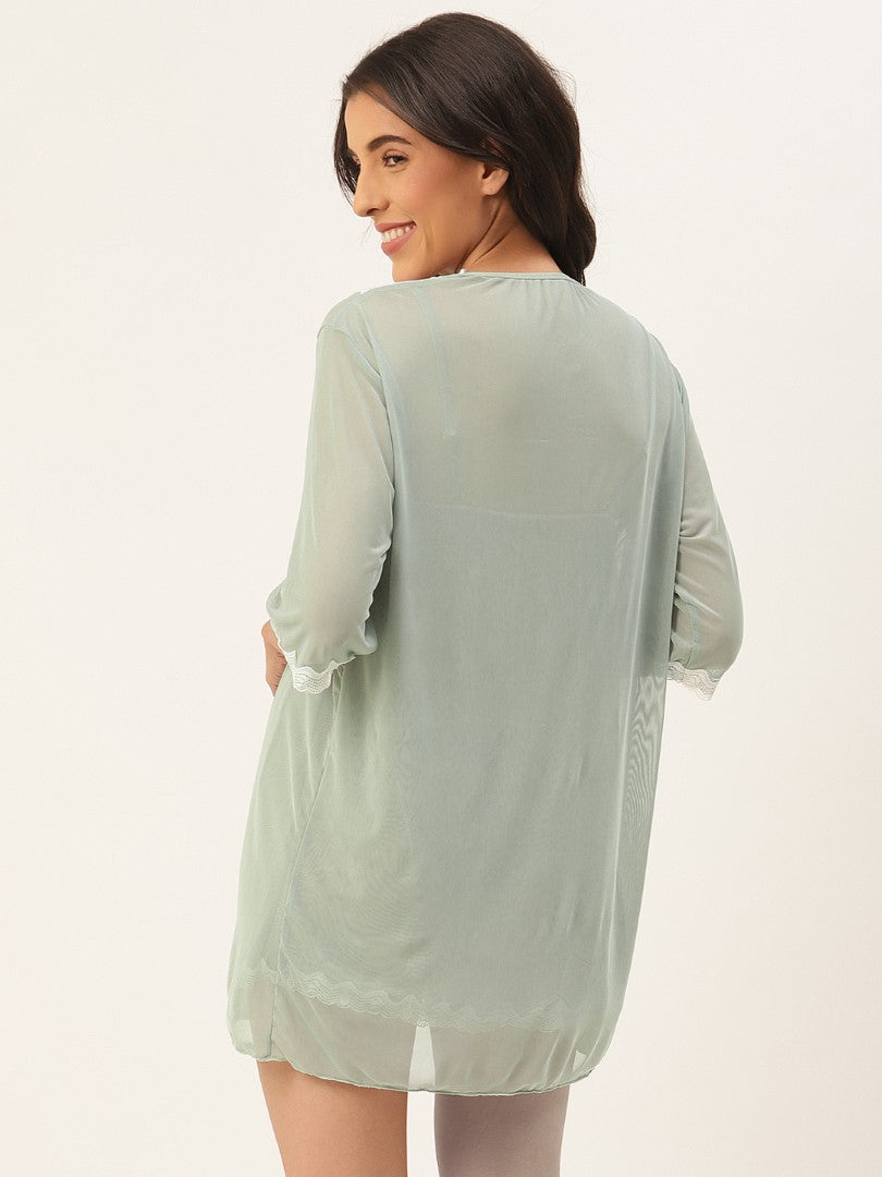 Green babydoll with Net/Lace