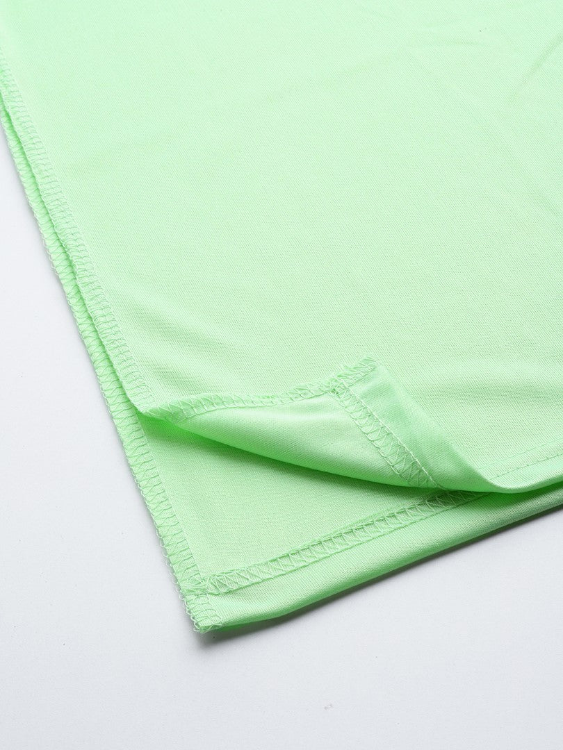 Women Pista Green Solid Saree Shapewear
