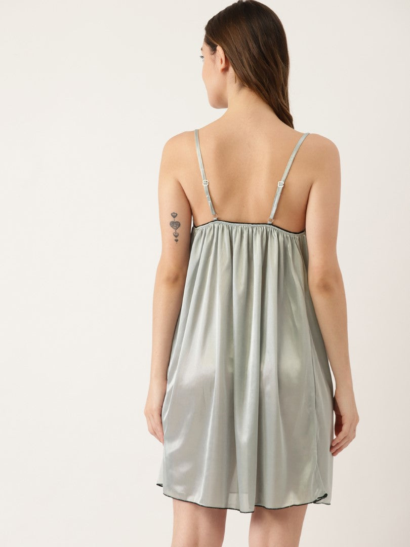 Grey babydoll with lace