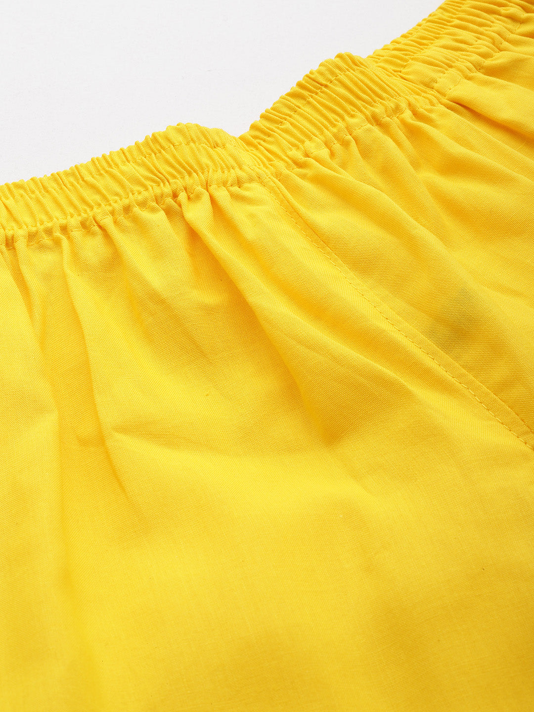 Women Pure Cotton Kurti Pant - Yellow