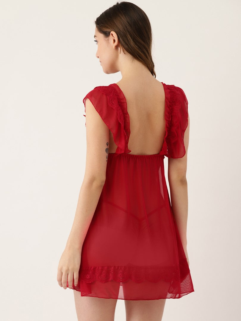 Red babydoll with Full Lace