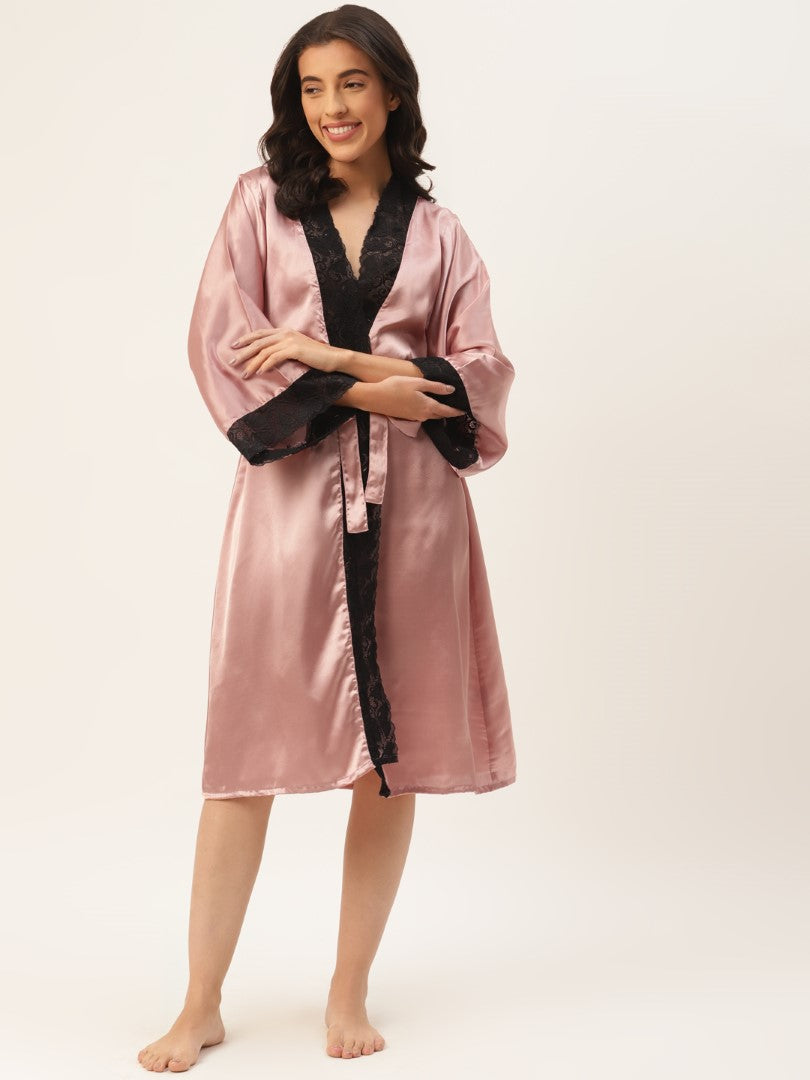 Rust Robe with Satin Fabric