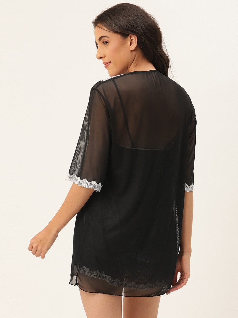 Black babydoll with Net/Lace