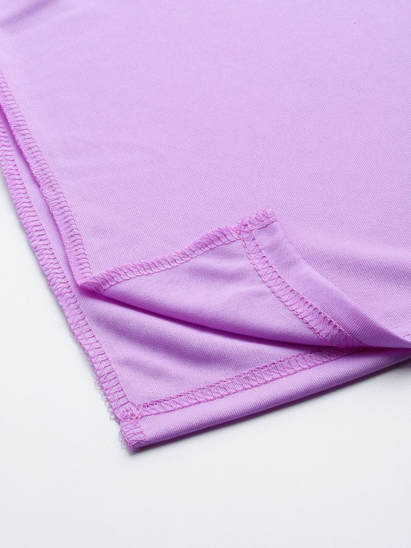 Women Lavender Solid Saree Shapewear