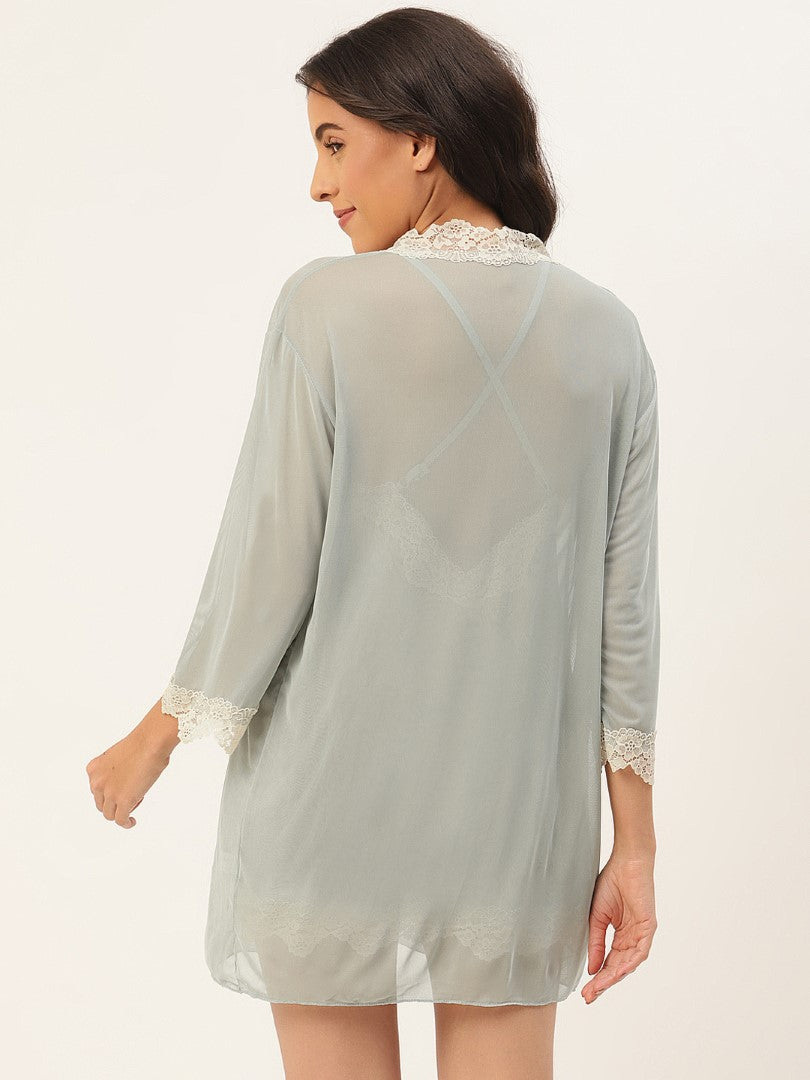 Green babydoll with Net/Lace