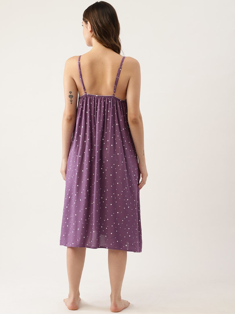 Polka dot Printed Nightwear/Nighty