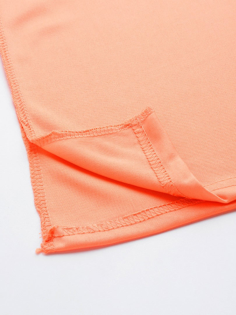 Women Peach Orange Solid Saree Shapewear