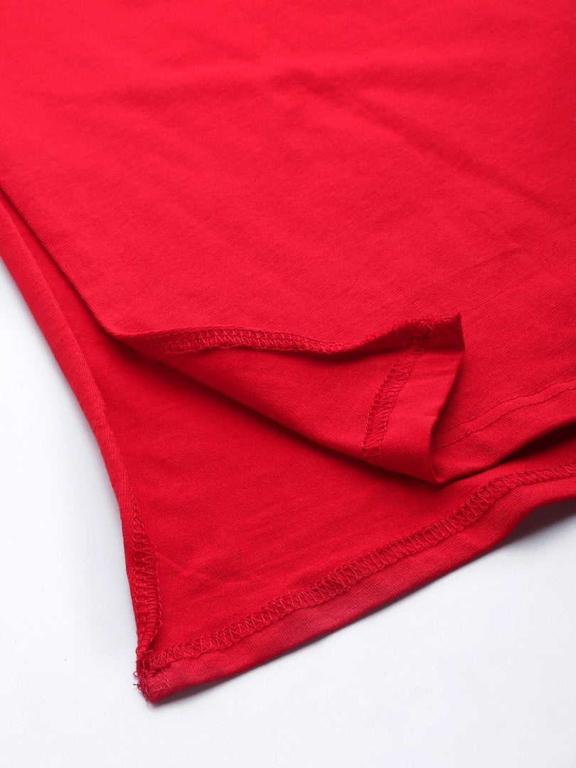 Women Red Solid Knitted Saree Shapewear