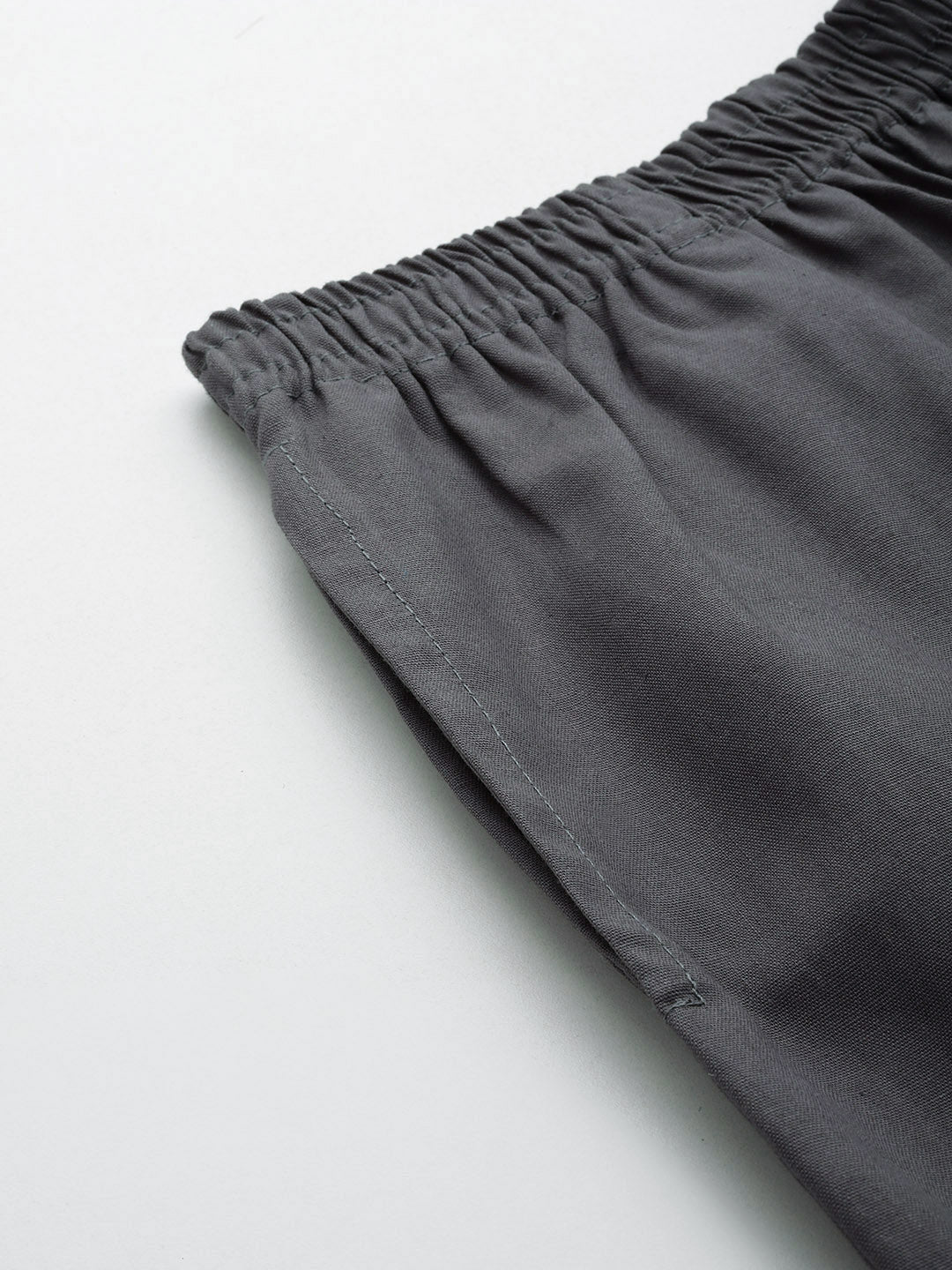 Women Pure Cotton Kurti Pant - Charcoal Grey