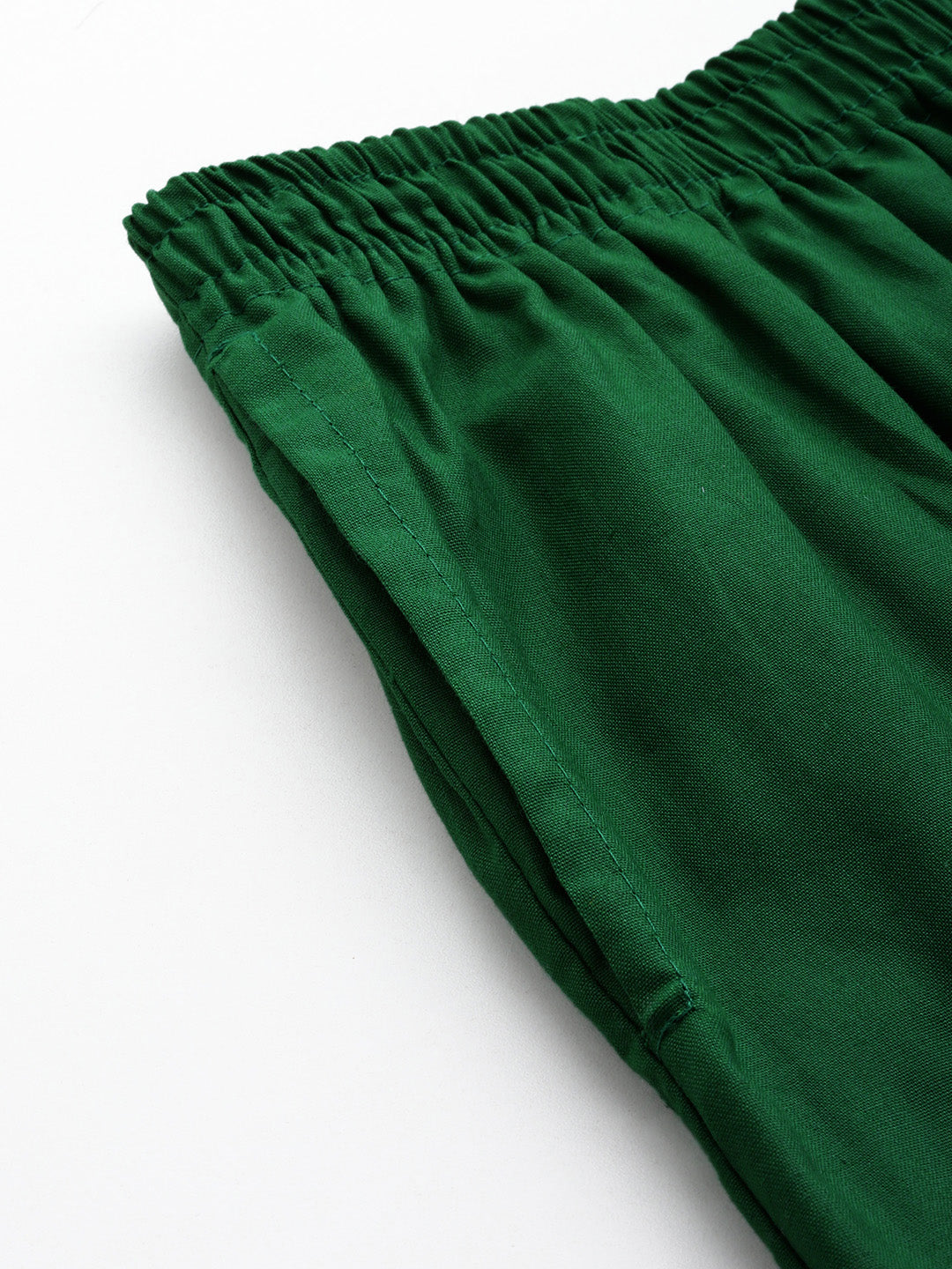 Women Pure Cotton Kurti Pant - Dark Green