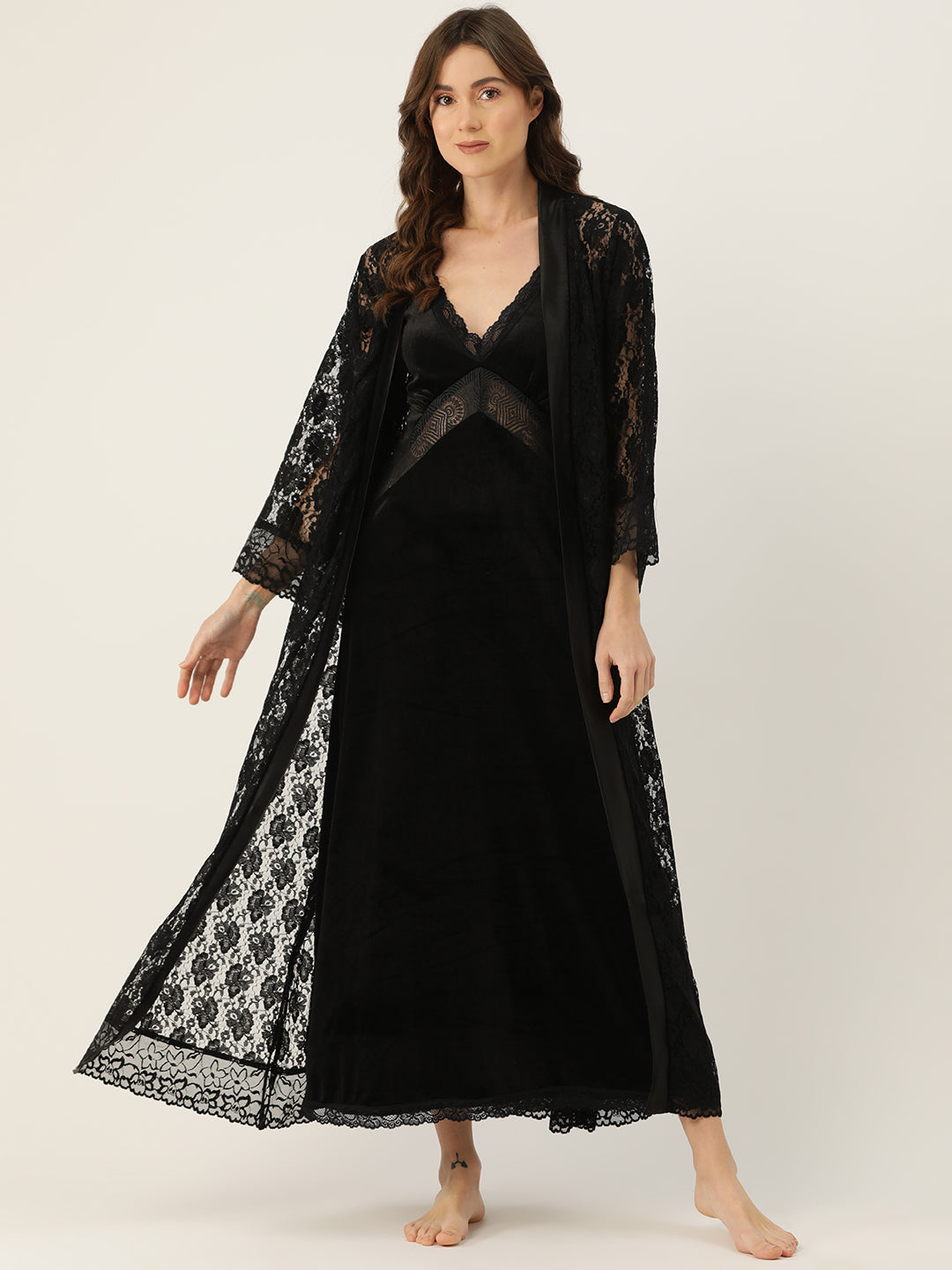 Babydoll Nightwear/ Nighty Robe Set
