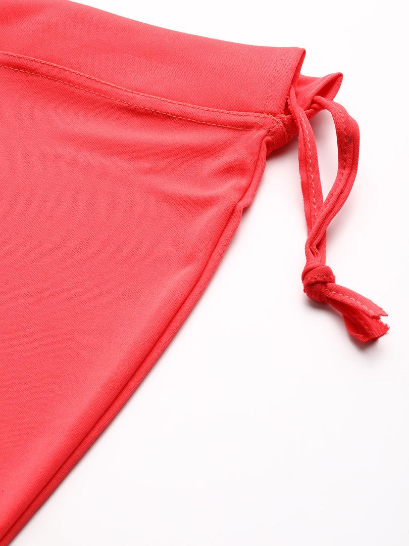 Women Deep Rose Solid Saree Shapewear