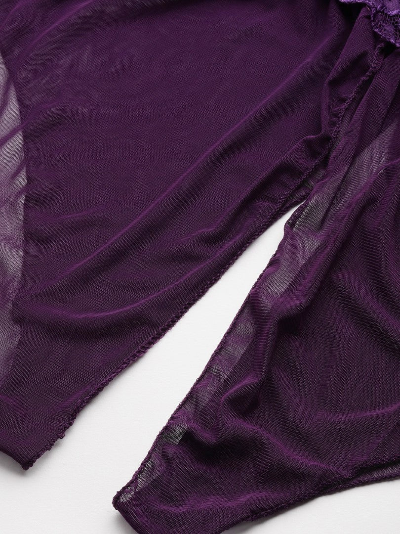 Purple Onepiece babydoll with Full Net/Lace
