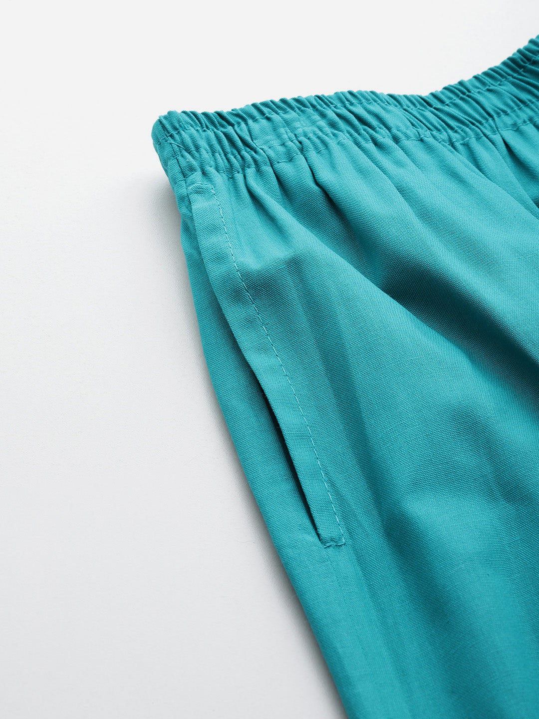 Women Pure Cotton Kurti Pant - Peacock Green