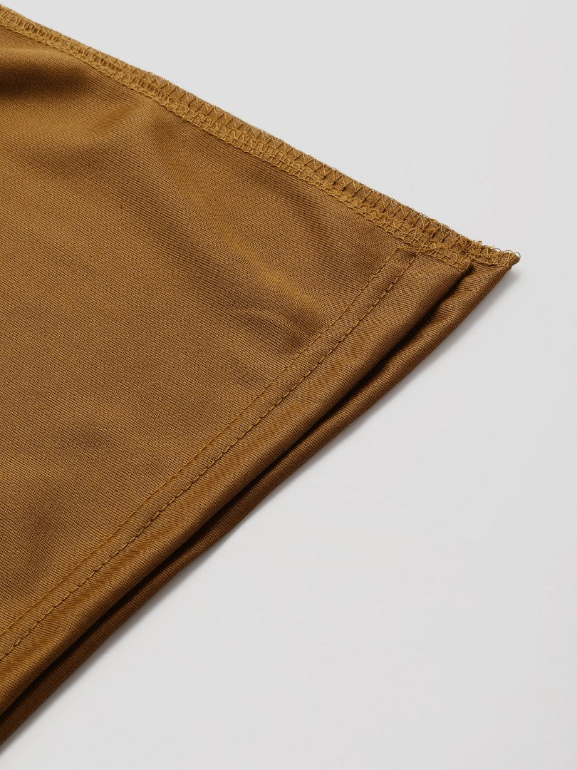 Women Deep Brown Solid Saree Shapewear