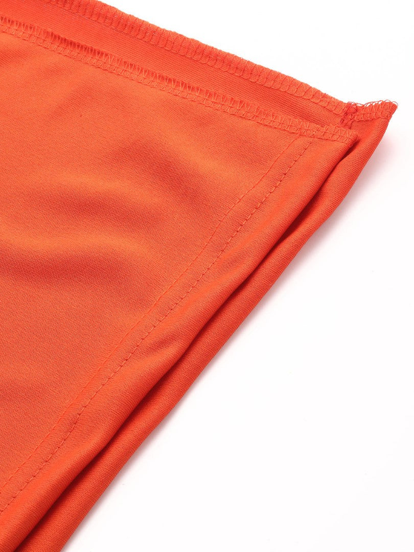Women Saffron Solid Saree Shapewear