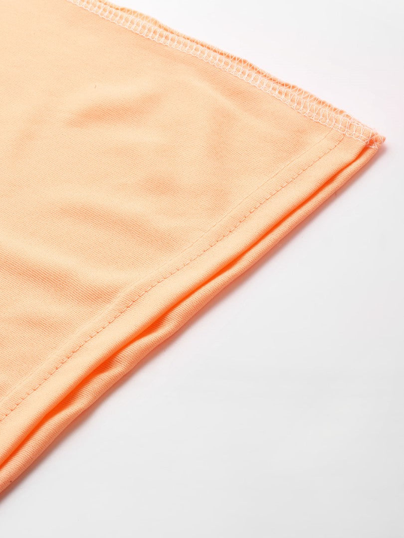 Women Deep Peach Solid Saree Shapewear