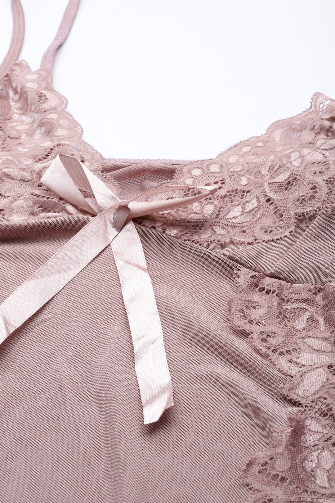 Brown babydoll with satin