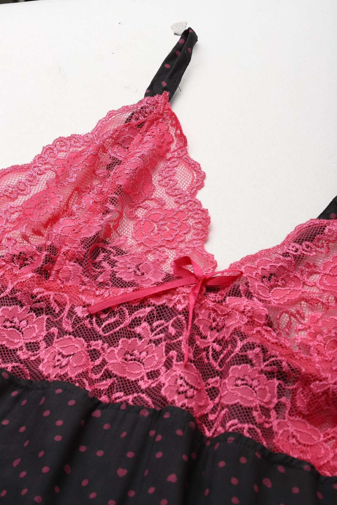 Charcoal Grey & Pink Printed Nightdress