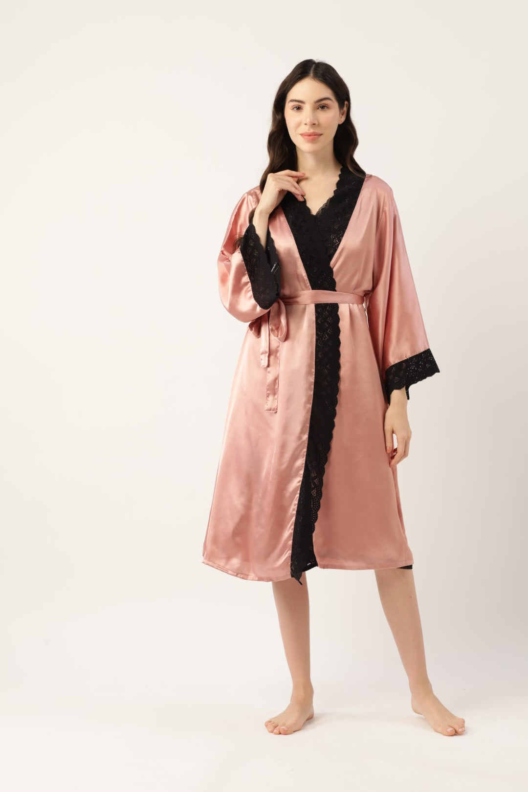 Rust Nightwear/nighty with satin