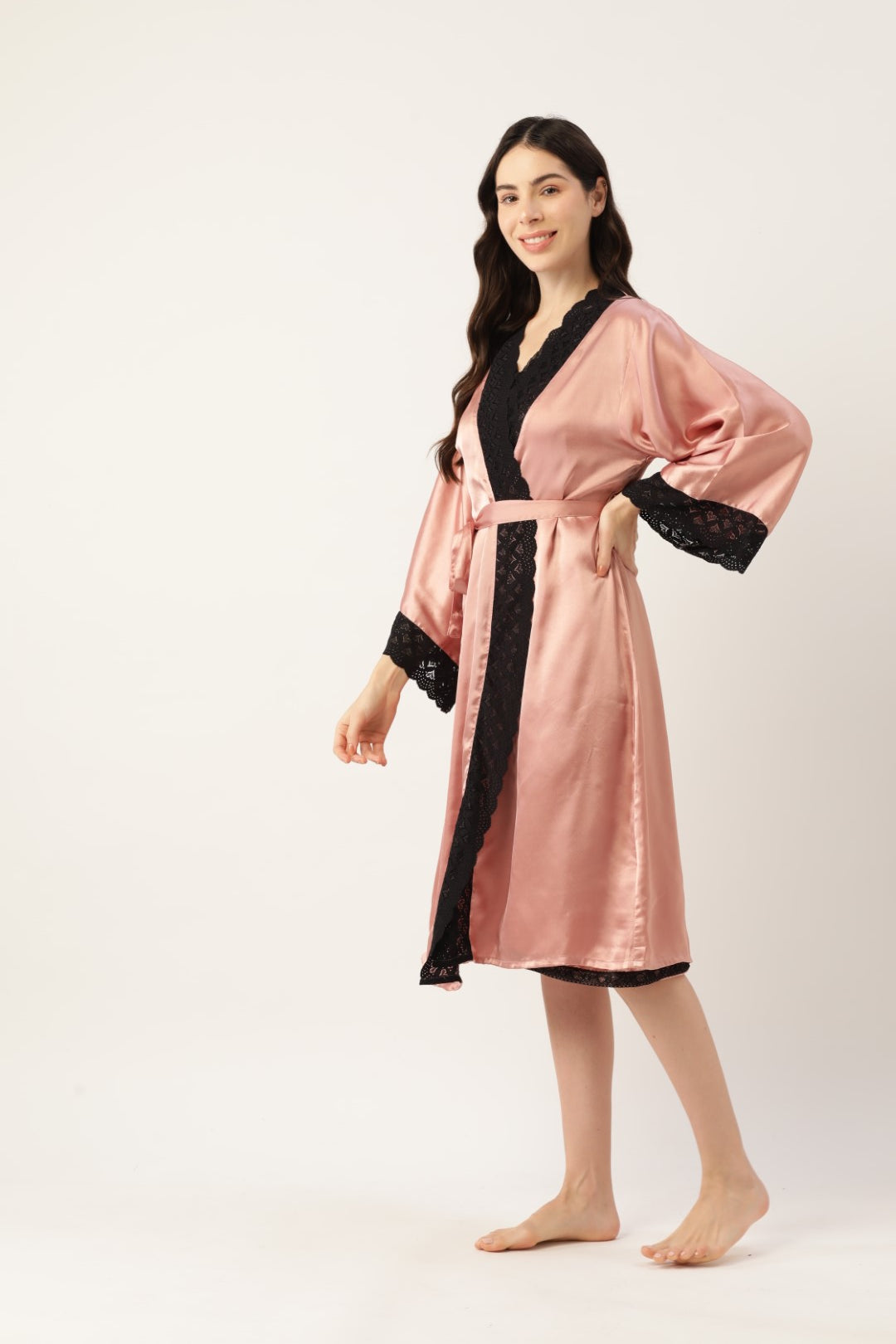 Rust Nightwear/nighty with satin