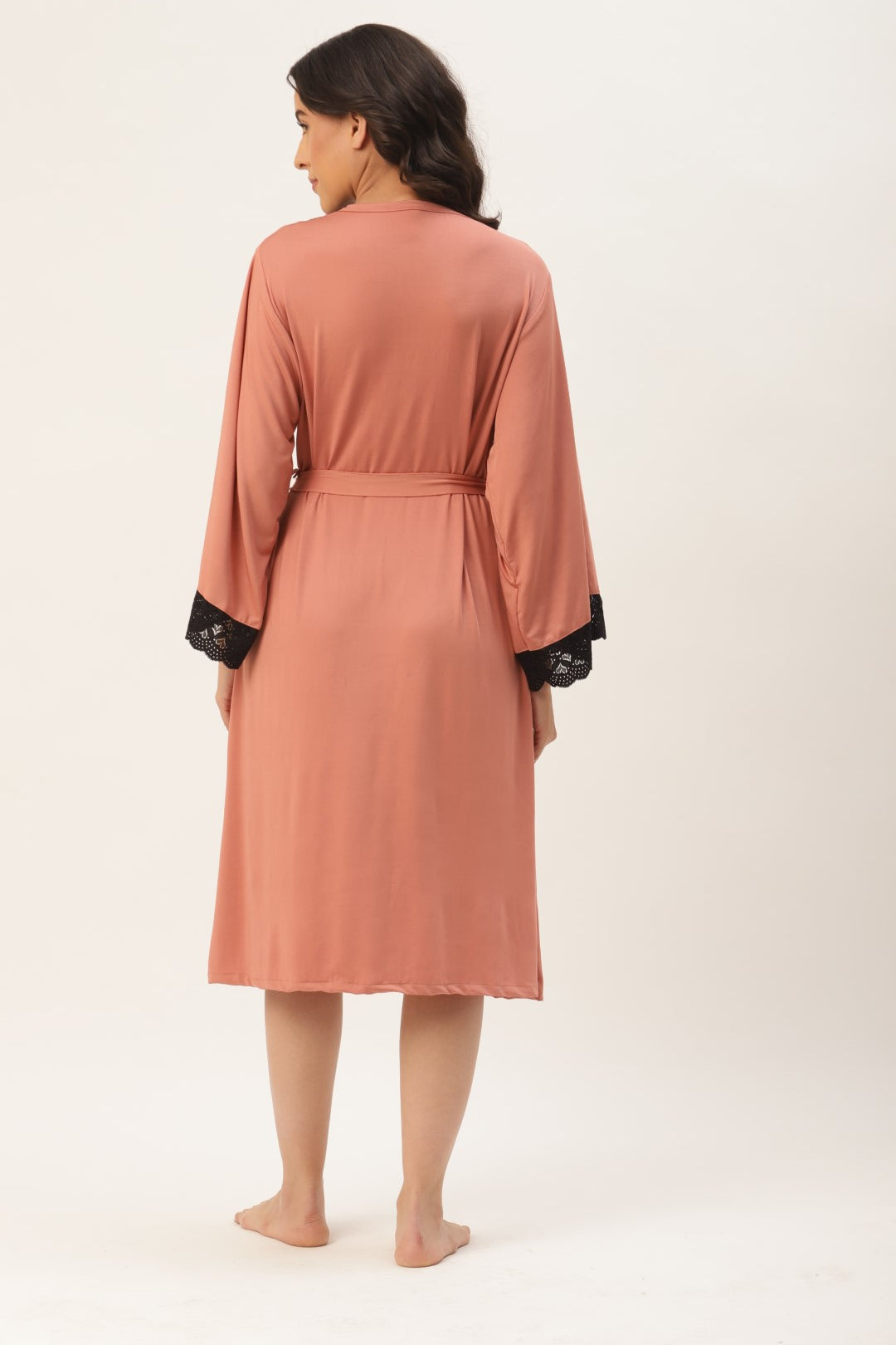 Peach Robe with Modal Fabric