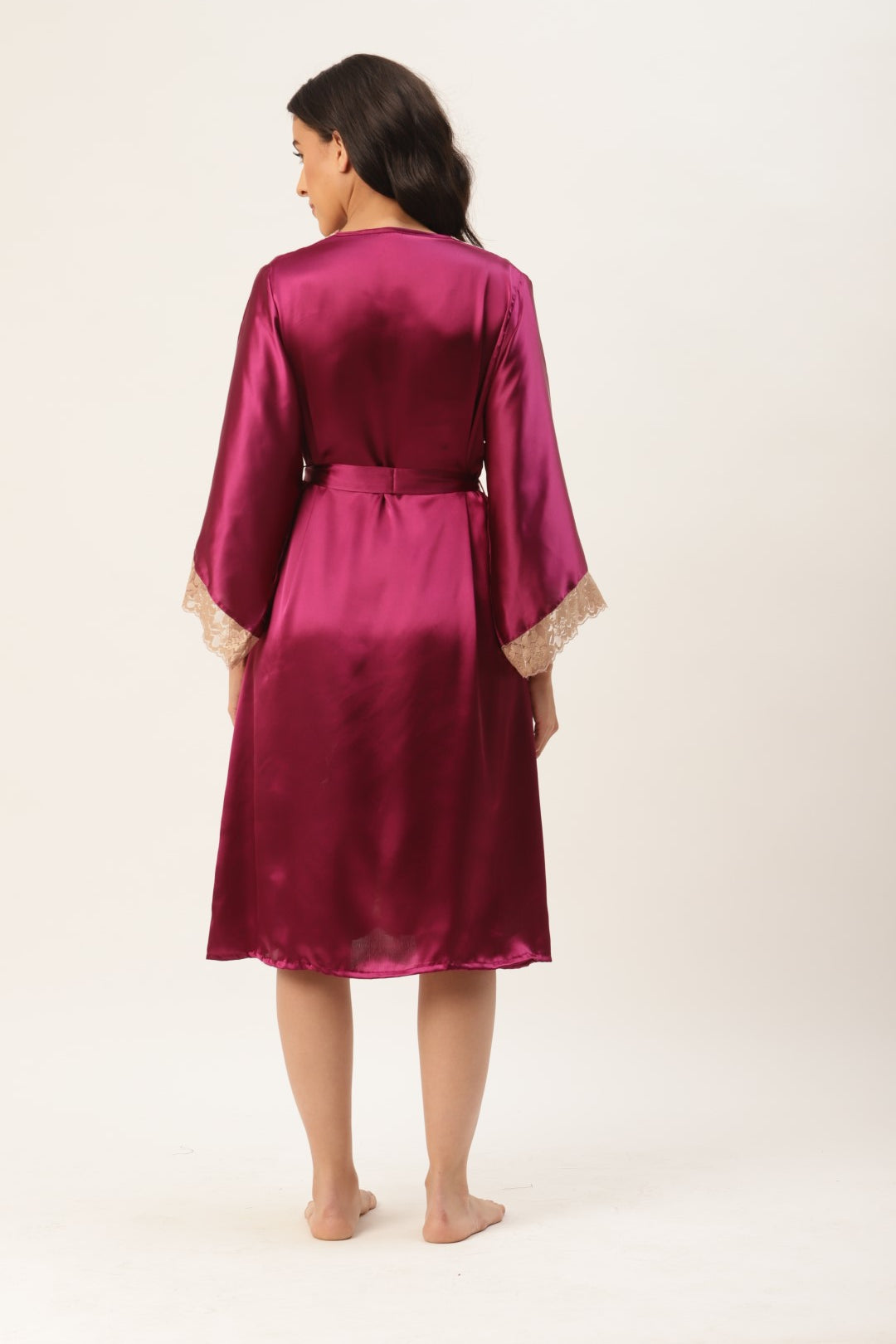 Wine Robe with Satin Fabric
