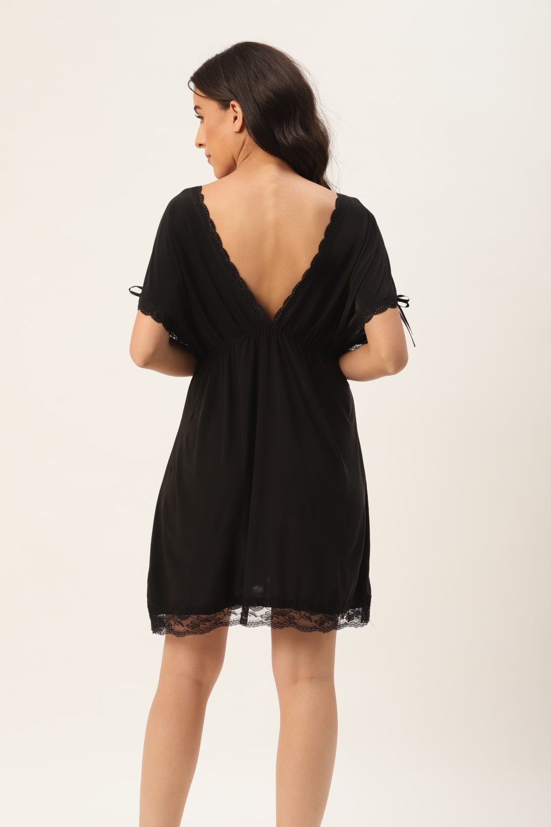 Black babydoll/Nighty with Icy Silk Satin