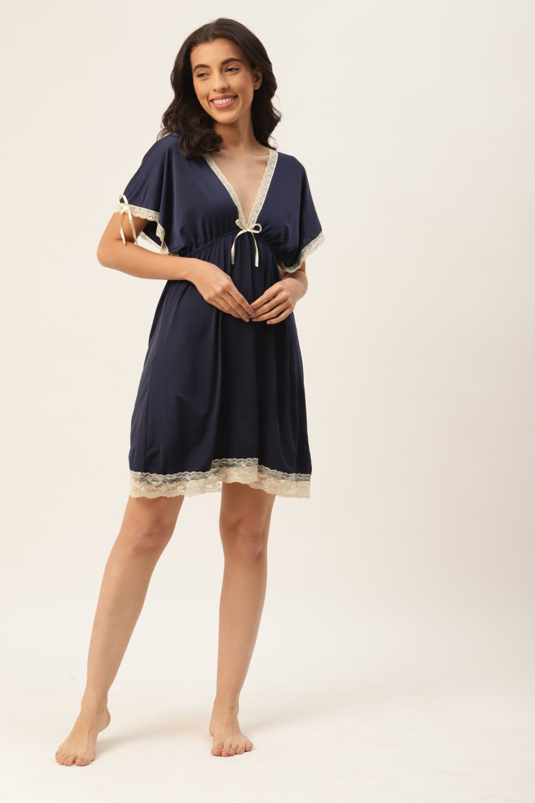 Blue babydoll/Nighty with Icy Silk Satin